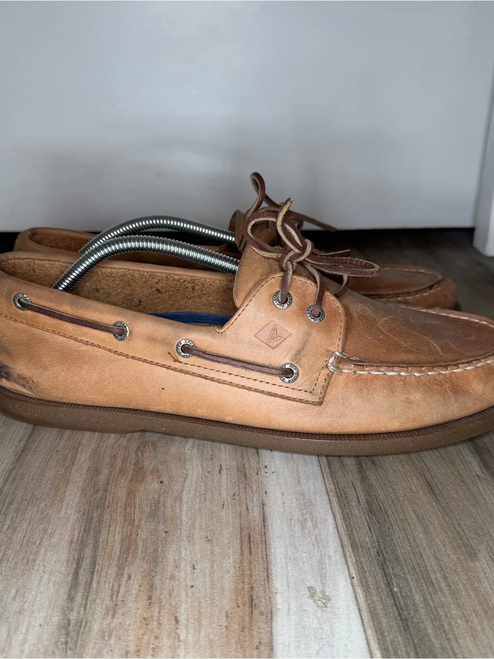 Sperry Top Sider Light Brown Leather 2-Eye Boat Shoes 0197640 Mens Sz 12